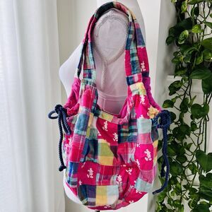 Disney Parks Authentic Original Pink Mickey Hobo Patchwork Bag. EUC.